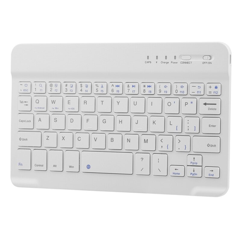 Ultradunne Draagbare Mini Draadloze Bluetooth Toetsenbord Voor Laptop Ipad Apple Mac Tablet Voor Smart Telefoon Ondersteuning Ios Android Windows: WHITE / 7 inch