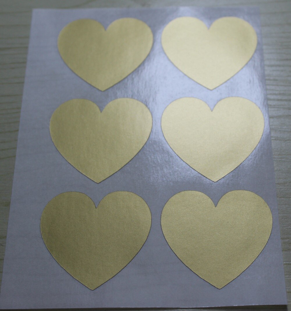 3.8 cm Metallic gold hart sticker