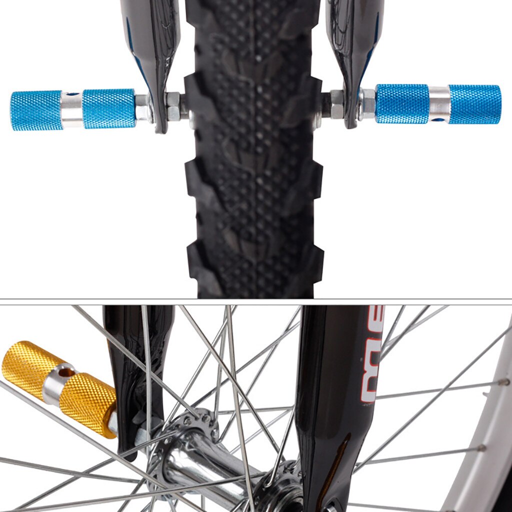 2 uds de aleación de aluminio de ciclismo bicicleta pedales bicicleta eje de pedales pie resto clavijas Anti-deslizamiento trasero pies pedales para BMX de montaña en STOCK
