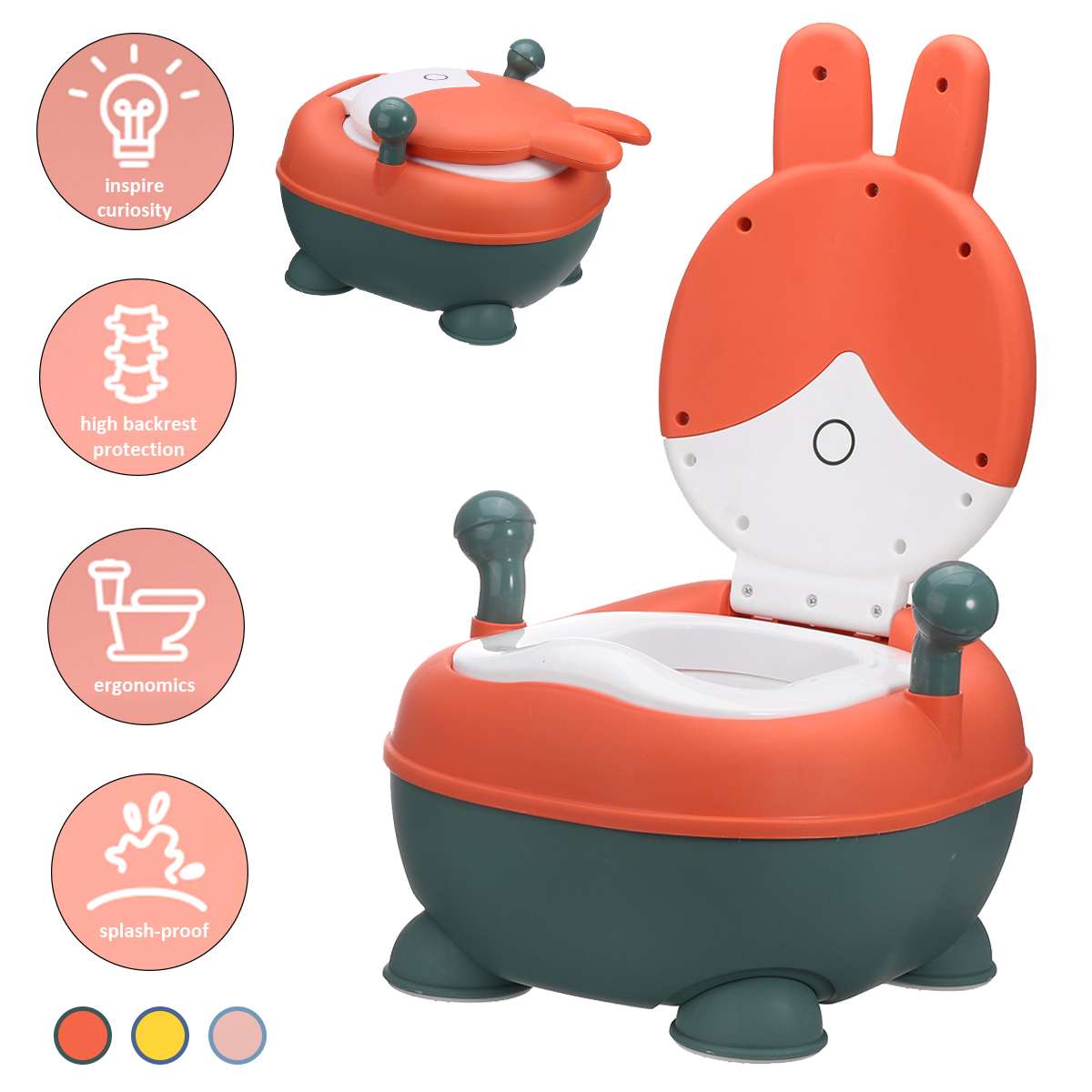 Portable Kids Baby Toilet Children Potty Training Seat Removable Non-slip Toddler Kids Potty Chair Multifunctional Toilet Potty