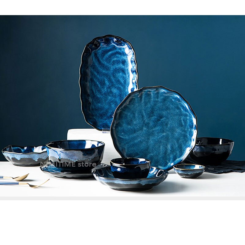 NIMITIME Nordic Ceramic Tableware Household Plates And Dish Set Simple Rice Bowl saucer dishes