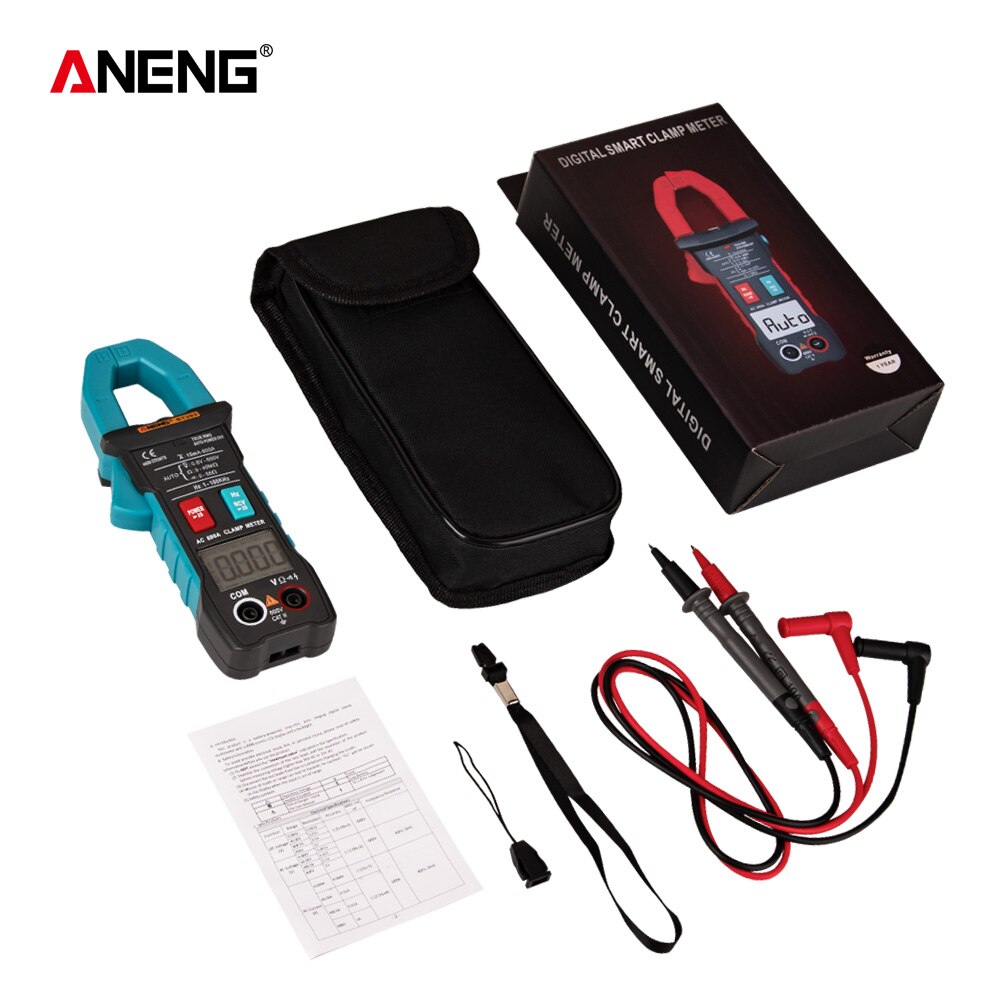 ANENG ST203 Digital Clamp Meter Multimeter 4000counts True RMS Mini Amp DC/AC Clamp Meters voltmeter 400v Automatic Range: Blue