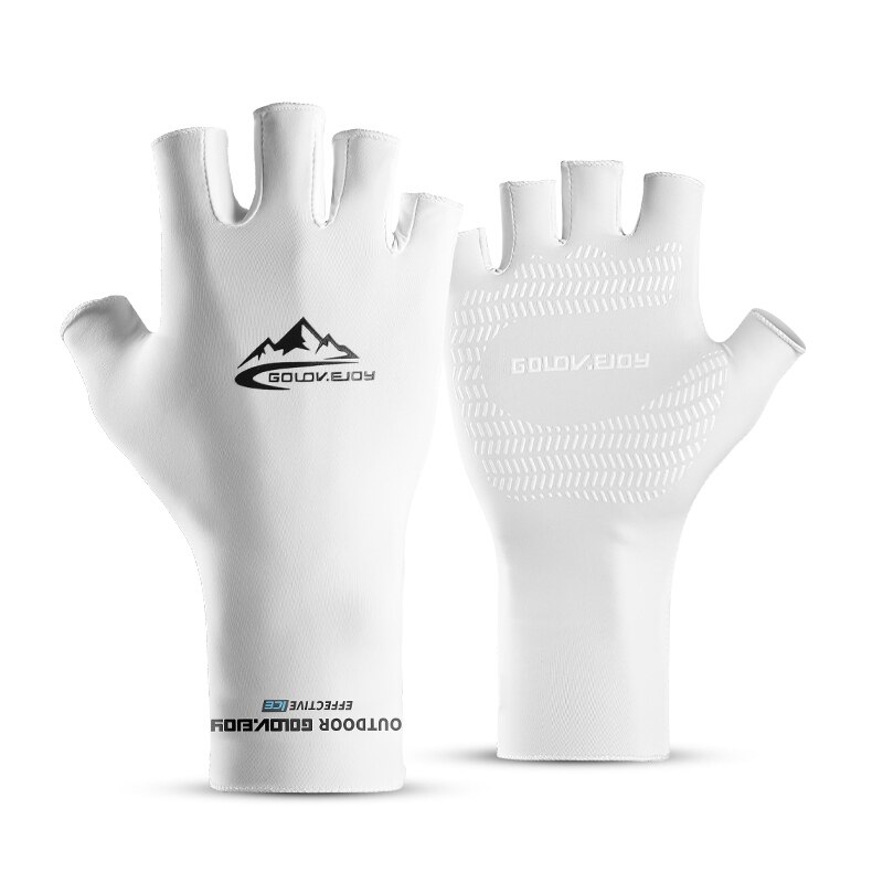 Half Vinger Antislip Handschoenen Dames Heren Zomer Sport Handschoenen: WHITE / M