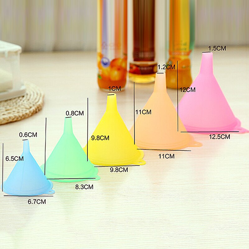 5 Pcs Kleurrijke Trechter Olie Vloeistof Trechter Keuken Benodigdheden Voor Parfum Vloeibare Etherische Olie Vullen Lege Fles Verpakking Tool