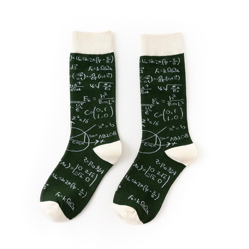 seltsame Mathematik aufbringen Männer Baumwolle glücklich Socken Rechner Harajuku Neuheit Lustige Schwarz verrotten Männlichen Socken: 4