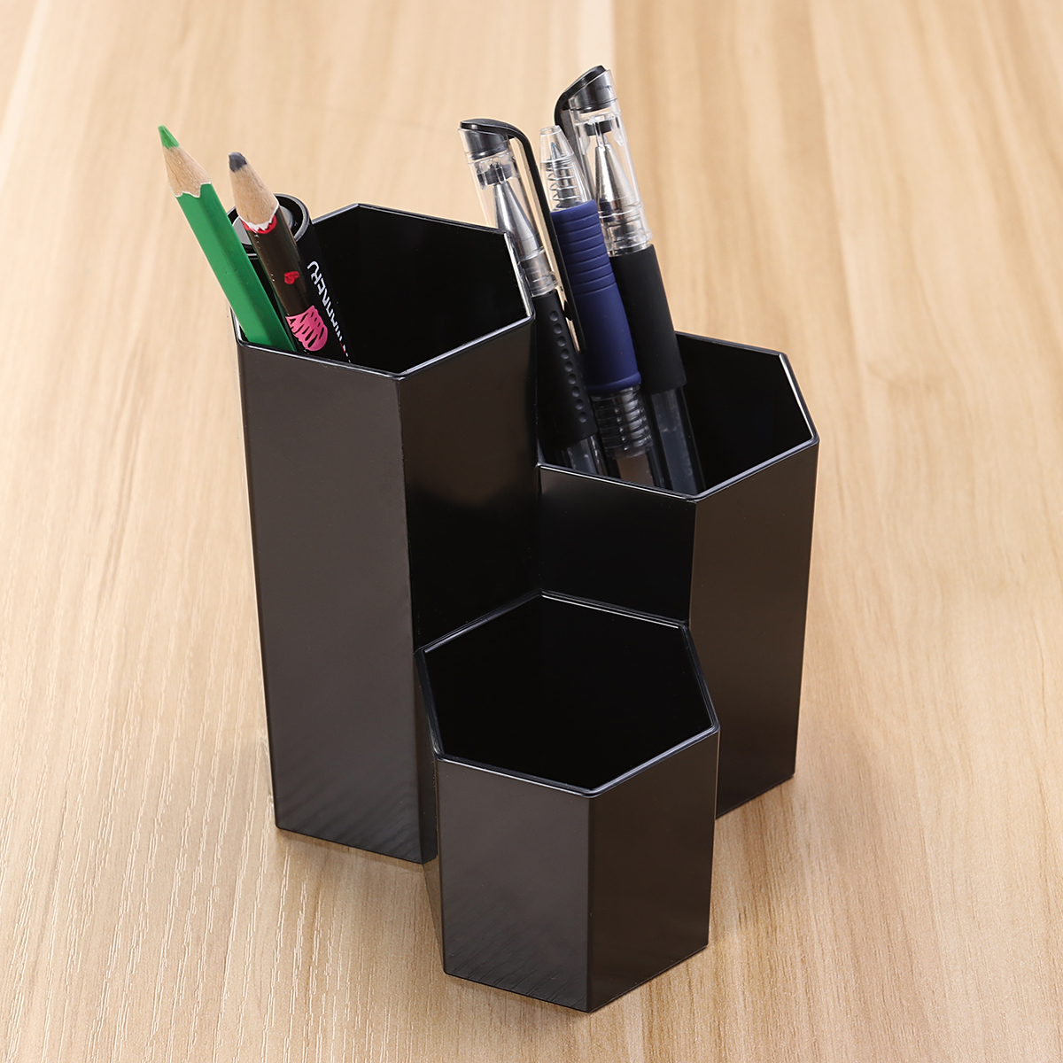 Penhouder Creatieve opslag Ganizer Bureaustandaard Slot Cup Briefpapier Make-up Box Thuiskantoor Schoolbenodigdheden Container Desktop