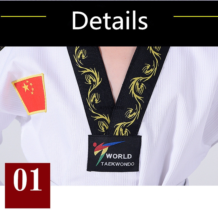 Hvid taekwondo tøj professionel mand kvinde taekwondo uniform børn adule taekwondo træningsdragter
