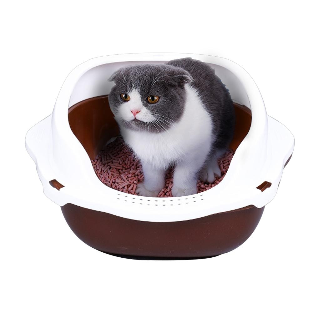 Kattegrus halvlukket kattebakke med skovl kattetoilet velegnet til katte og små hunde