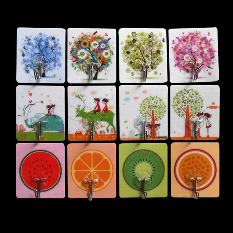 3Pcs/set Umbrella Hook Self Adhesive Hook Wall Door Clothing Hanger Keys Sundry Hanging Hooks Bathroom Kitchen Sticky Holder: 1Pc Rndom pattern