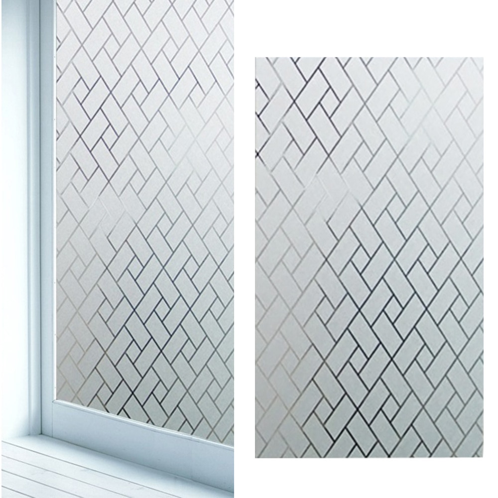 Privacy WIndows Film Rhombic Blurry Pattern Frosted Window Sticker for Bathroom Living Room 100x45cm