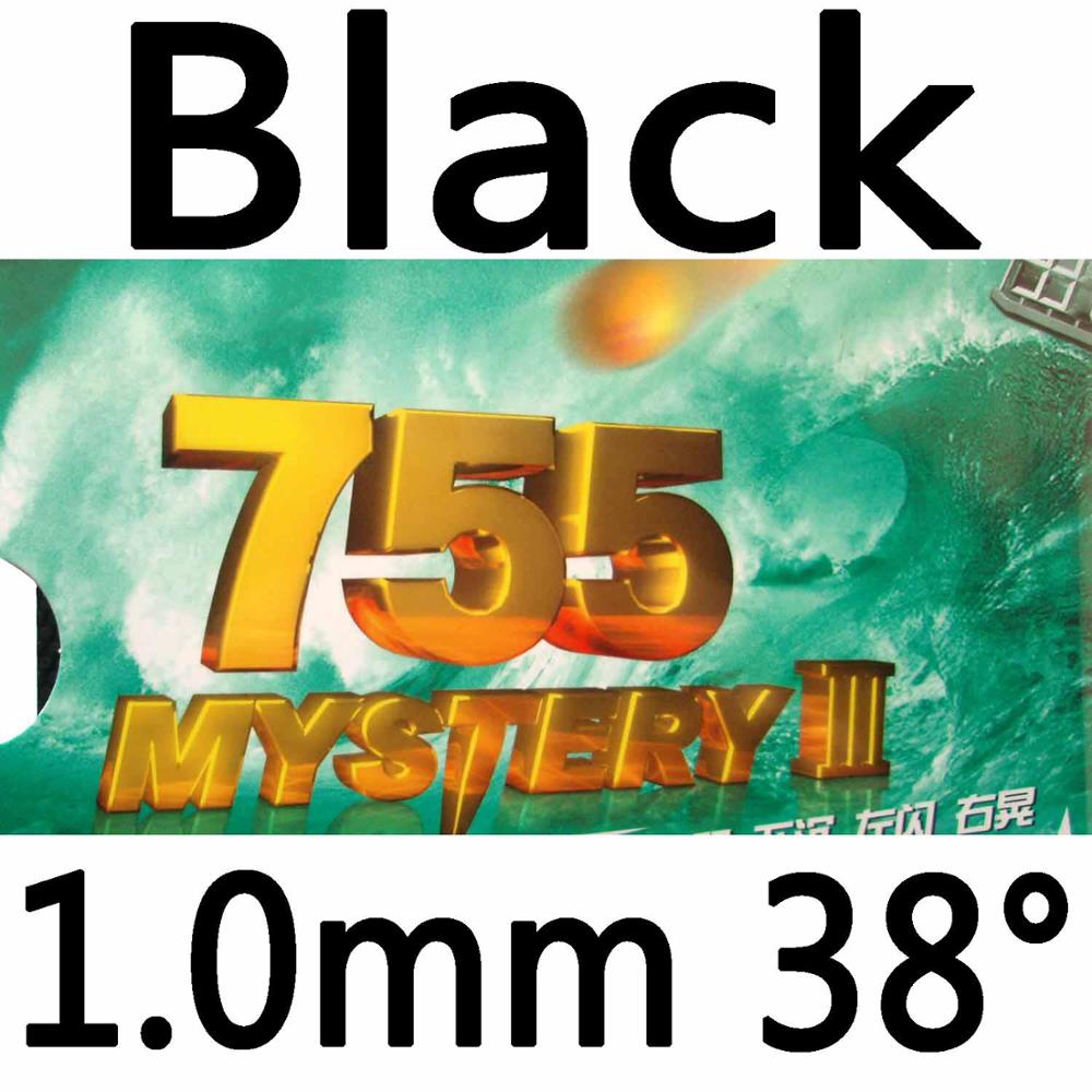 RITC 729 Friendship 755 Mystery III Long Pips-Out Table Tennis PingPong Rubber With Sponge: black 1.0mm H38