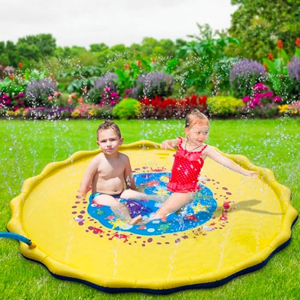 Lek vannmatte plen spill pute svømmebasseng oppblåsbar spray vann pute pvc spill familie hage klapp sommer