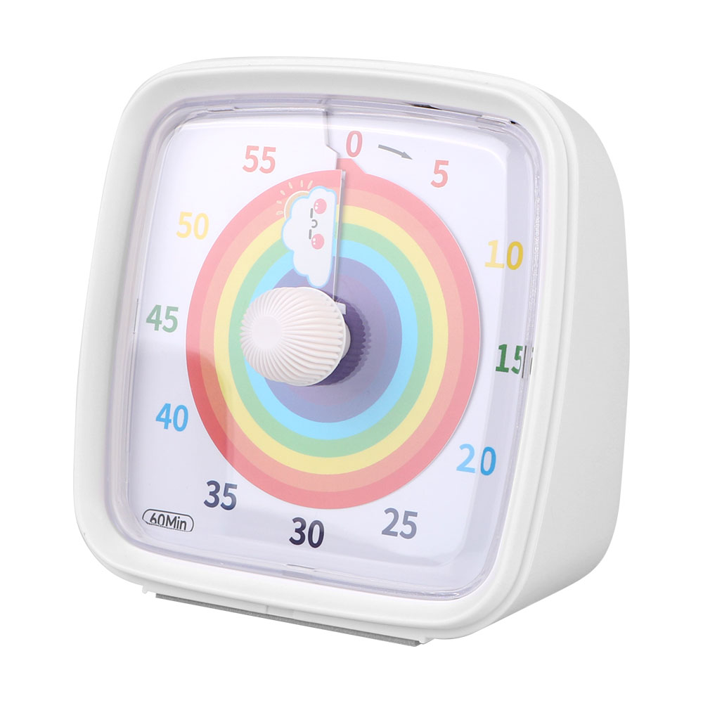 Zeit management Tool 60 Minuten ultra leise visuelle Timer Wecker Kinder Kinder Erinnerung Countdown Timer Nachtlicht: WHITE