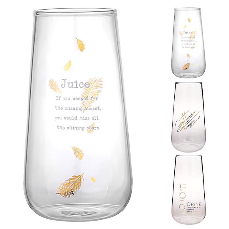 Vaso Highball transparente de vidrio resistente al calor, vaso para beber, vaso para jugo, vaso para leche, utensilios para beber, 1 ud.