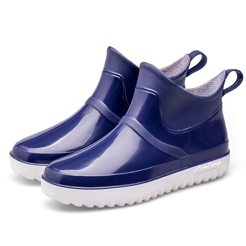 Antislip Regen Laarzen Mannen Waterdichte Schoenen Pluche Warme Vissen Schoenen Non-Slip Slip-On Winter Laarzen mannen Zapatos De Mujer Regen Boots9: Blauw / 10