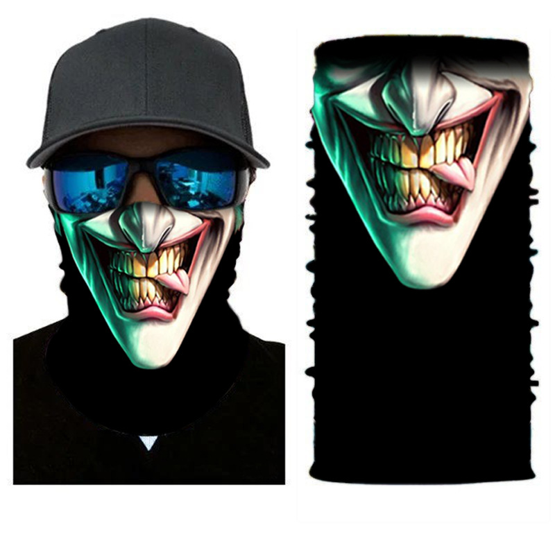 2021 3D czaszki twarze szalik odkryty wielofunkcyjny mężczyźni magia zmienny szyi Tube Snood Bandana cieplej Unisex szaliki obóz turystyczny: S48