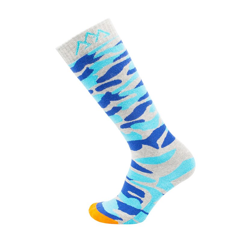 Sports Socks Winter Outdoor Skiing Mountaineering Socks Warm Wear-resistant Sports Socks Perspiration Thickening Long Tube Socks: Blue camouflage / M(35-39)