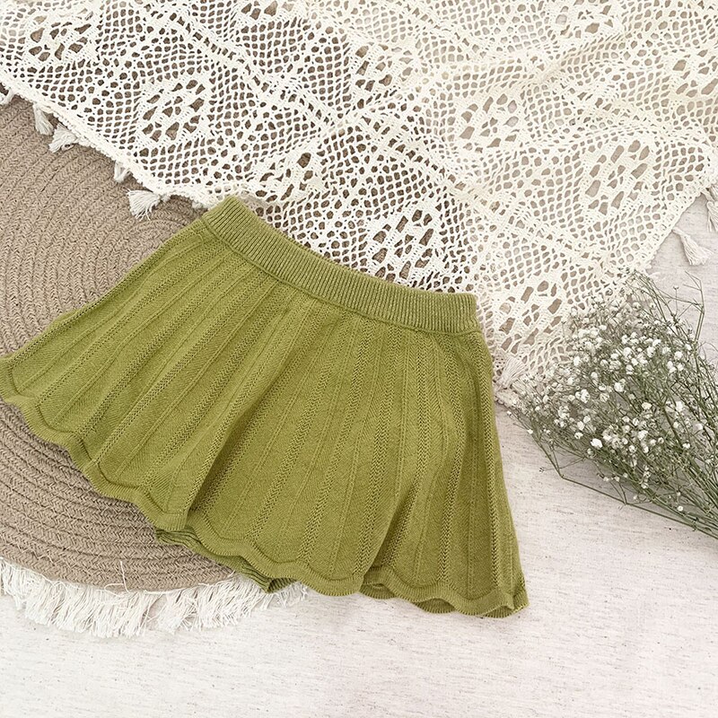 Kind Baby Meisje Zoete Broek Prinses Baby Meisje Broek Kinderen Meisje Pure Kleur Shorts Lente Herfst Gebreide Broek Rok