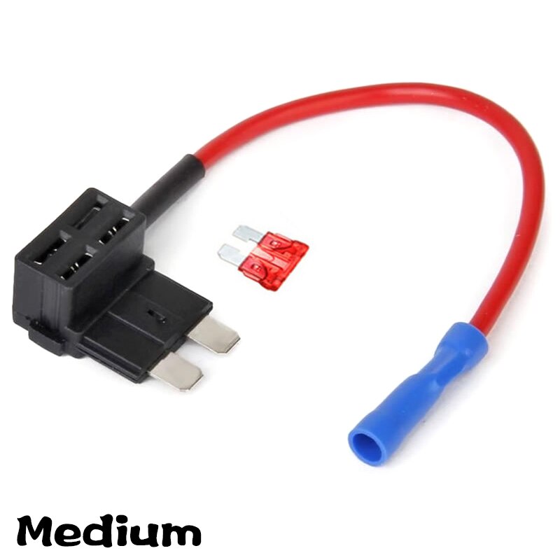 12V Micro/Mini/Standard Size Car Fuse Holder Add-a-circuit Piggy Back Fuse TAP Adapter with 10A ATM Blade Fuse: Black