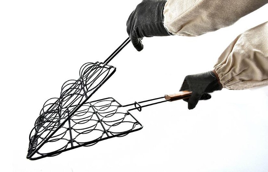 Non-Stick Small Hamburger Grill Basket Mini Burger Press Set Fish and Meatball Grill Basket Meatball Set BBQ Accessories