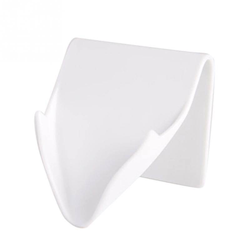 Wall Mount Stable ABS Practical Hygienic Storage Home Quick Drain Bathroom Self Adhesive Soap Holder No Drilling Space Saving: White