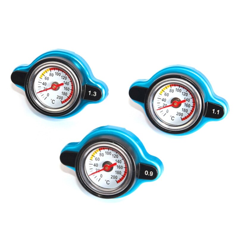 Radiator Cap with Temperature Gauge 0.9 Bar/ 1.1 Bar/1.3 Bar Universal Radiator Cap for Car Motorcycle High Pressure
