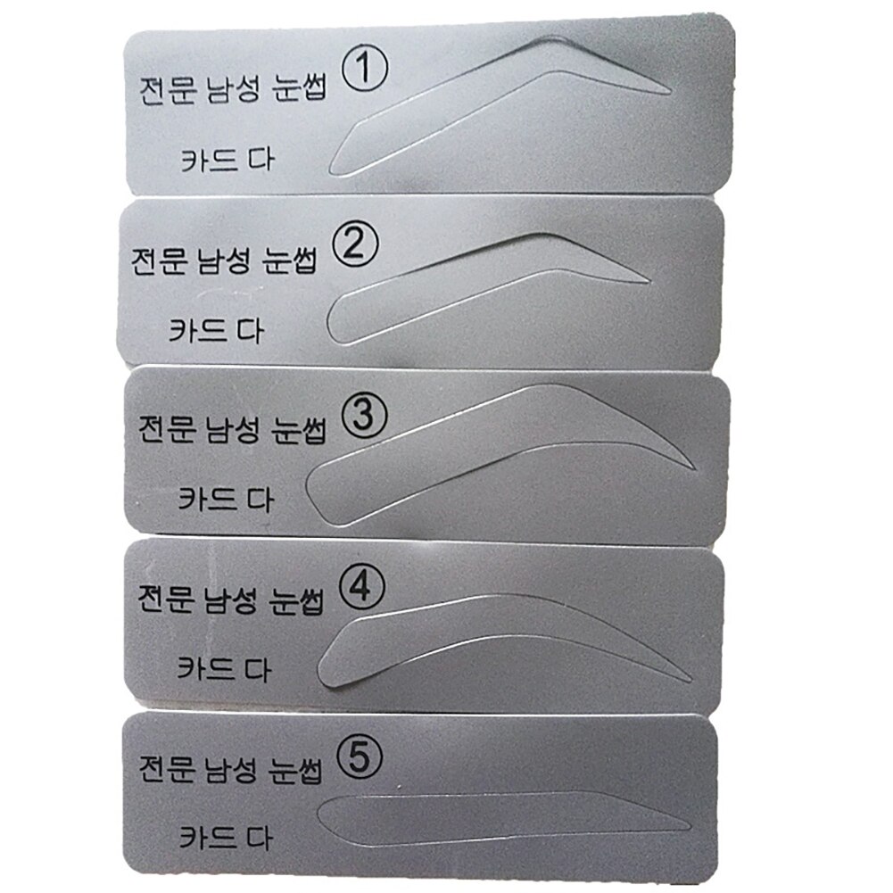 Unisex, 5 uds patrones para cejas plantillas reutilizables, tarjeta de acicalamiento de cejas, herramienta de belleza moldeadora de recorte, maquillaje de ojos portátil