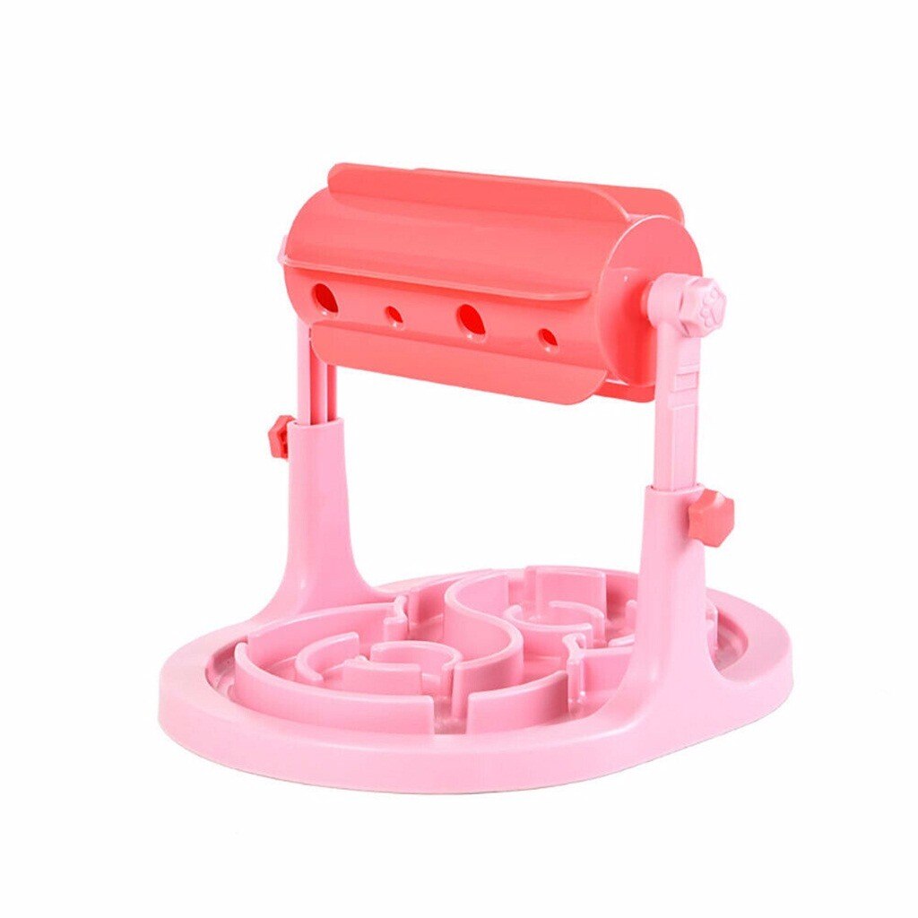 Interactif chien chat mangeoire Puzzle jouet gamelle pour ingestion lente drôle animal jeu Bloat animal de compagnie IQ formation bol divertissement intelligent butinage #0805g30: Rose
