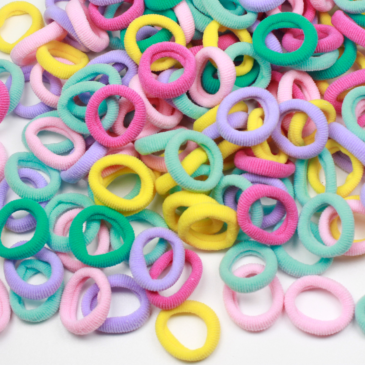 Elastic Hair Stretch Rubber Bands 100 Pieces No-damage Mini Hair Bands Girl Baby's Elastic Hair Ties Tiny Kids Hair Accessories