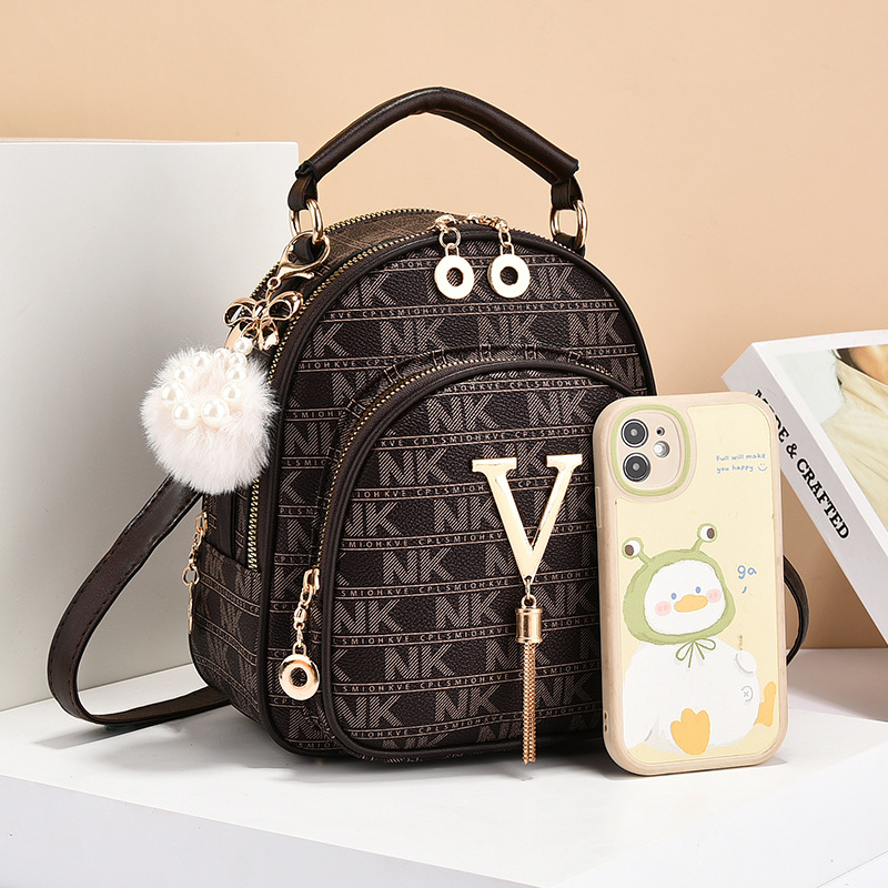 Luxury Brand Women'S Backpack Large Capacity Single Shoulder Crossbody Bag Casual Trend Letter Backpack