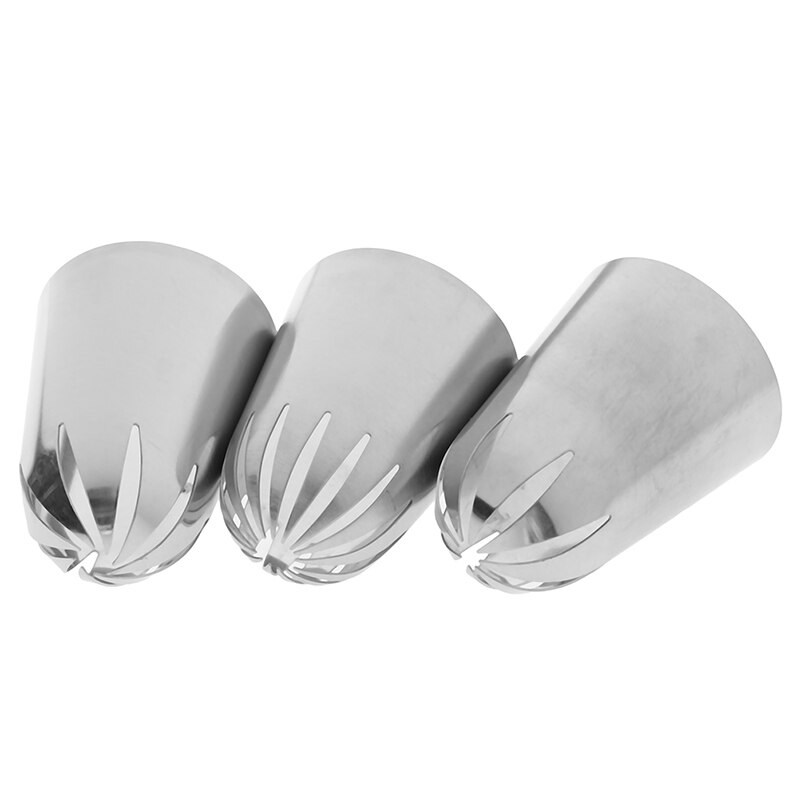 3 Pcs Rvs Cake Nozzles Russische Gebak Tip Icing Piping Nozzle Decorating Gereedschap Fondant Zoetwaren Sugarcraft