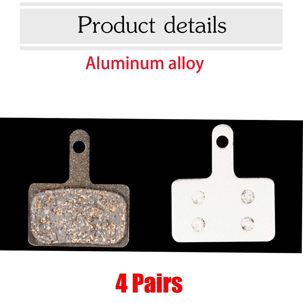 Fiets Schijfrem Pads 4 Pairs Mountainbike Koperen Semimetal Hydraulische Schijfremblokken Voor Shimano Fiets Onderdelen Vervanging: aluminum alloy