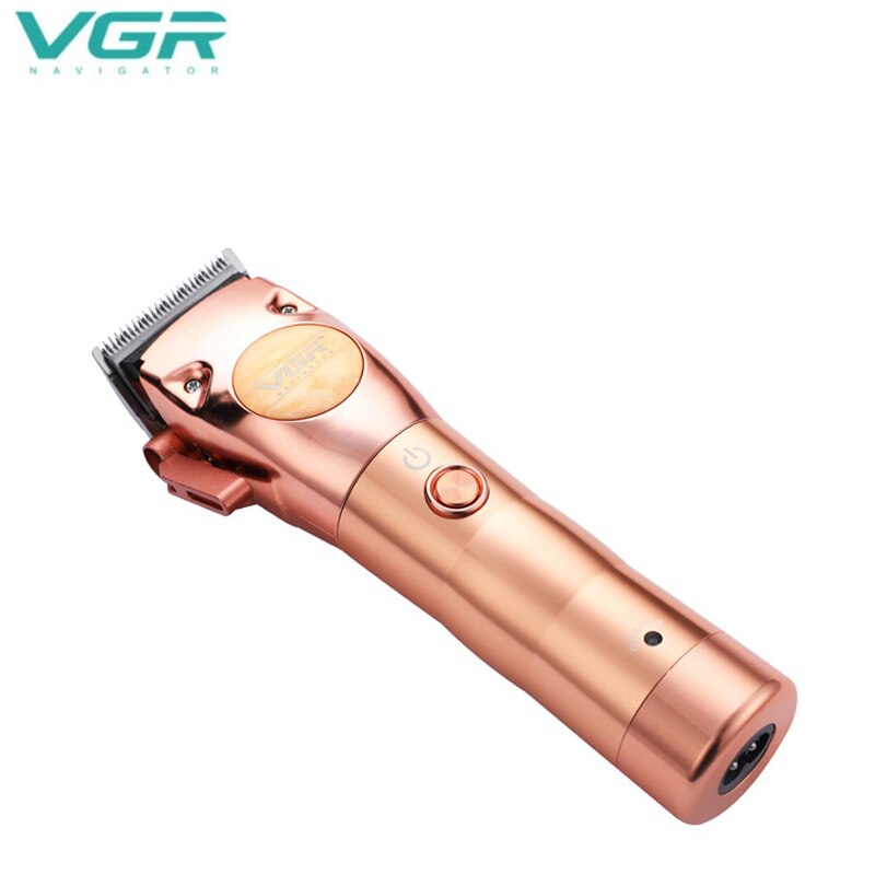 Cortadora de pelo eléctrica VGR, cortadora de pelo de Metal, cortadora de pelo lavable, máquina de pelo con cabezal de aceite, máquina de pelo de carga rápida recargable