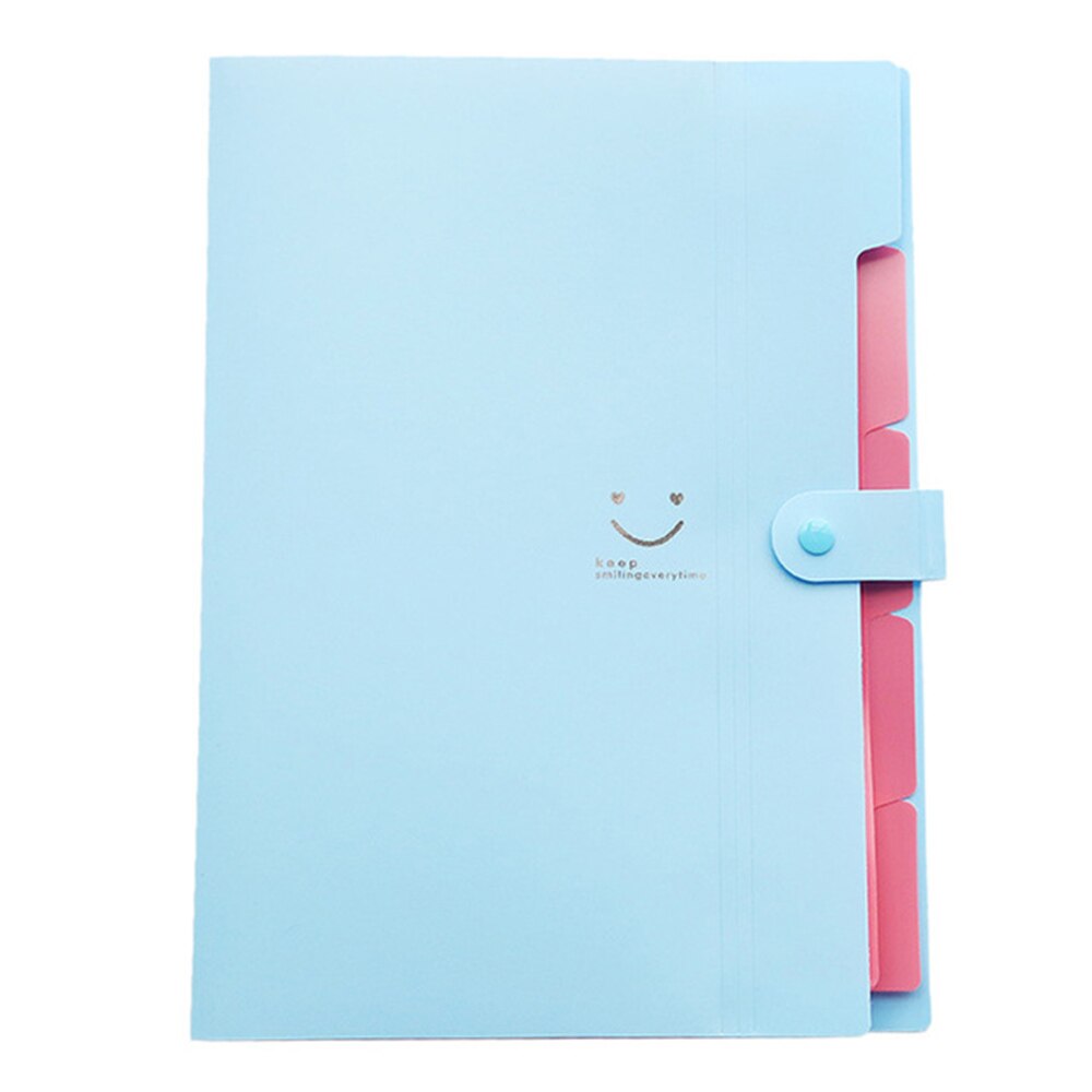 A4 Waterdichte Vijf-Pocket Map Koreaanse Versie A4 Bestand Zak Map Test Papier Map Opbergtas Orgel tas: blue