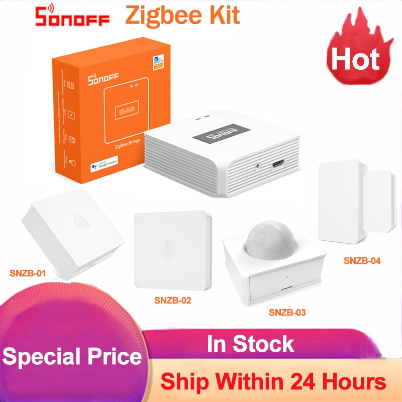 Sonoff Zigbee Bridge Smart Home Zigbee Hub SNZB01 to SNZB04 Zigbee Switch Motion Sensor Wireless door/window Via Ewelink APP