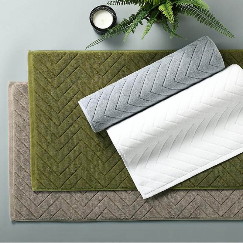 Cotton Towel-Shaped Ant-slip Bath Mat Entrance Doormat Machine Washable Toilet Bathtub Floor Mats 45x75cm