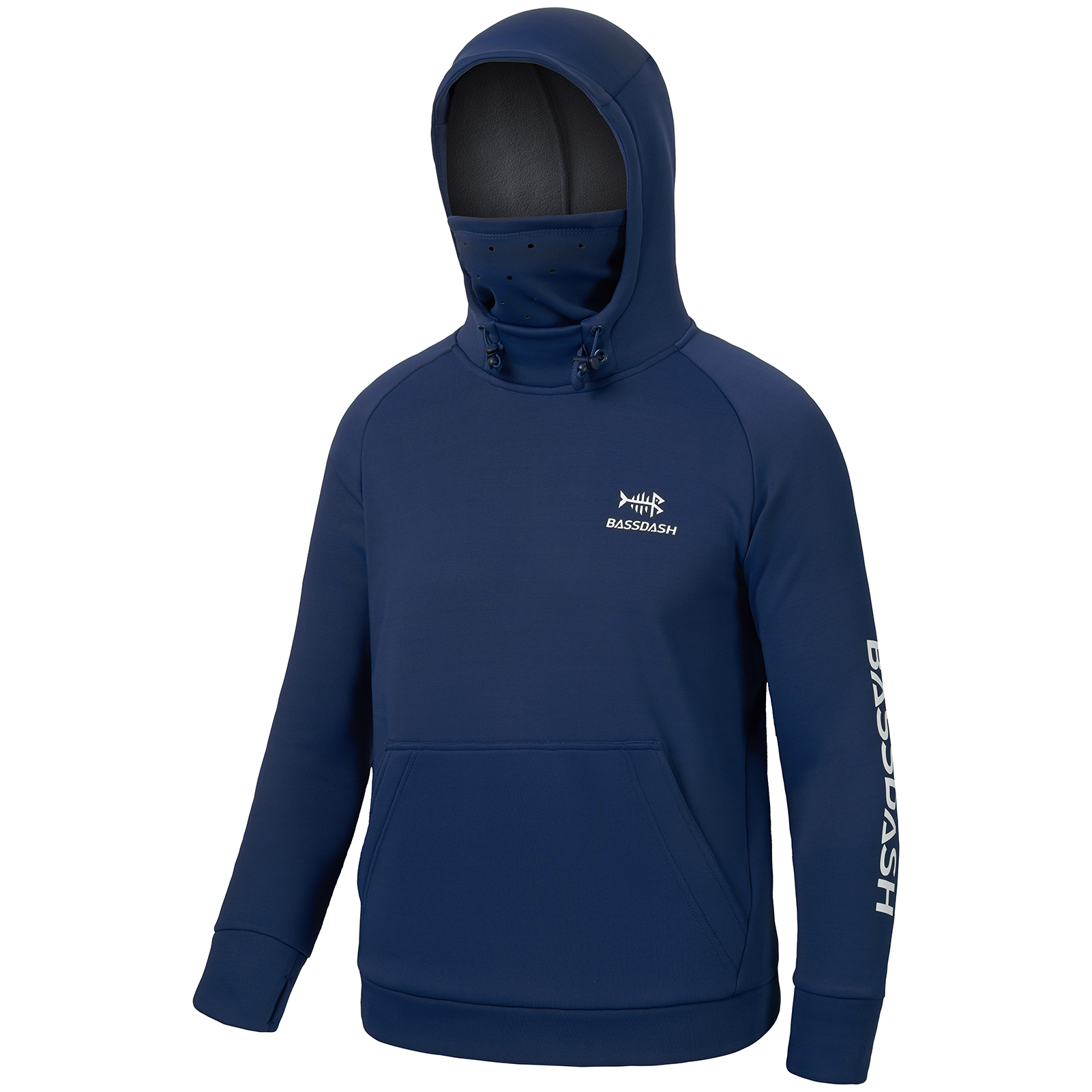 Bassdash Youth Fishing Fleece Hoodie with Mask Water Resistant Kids’ Performance Sweatshirt FS18Y: Dark Blue / X-Large