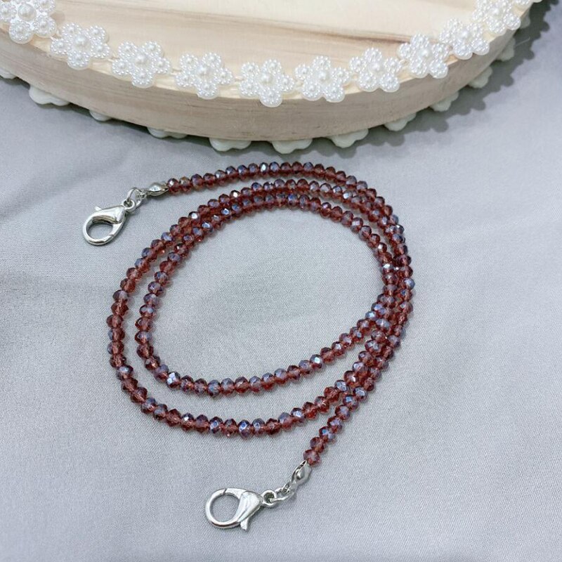 2020 modne okulary łańcuszek kryształ ozdobiony paciorkami damski poza dorywczo okulary akcesoria naszyjnik prezent maska wiszące okulary liny: Fioletowy