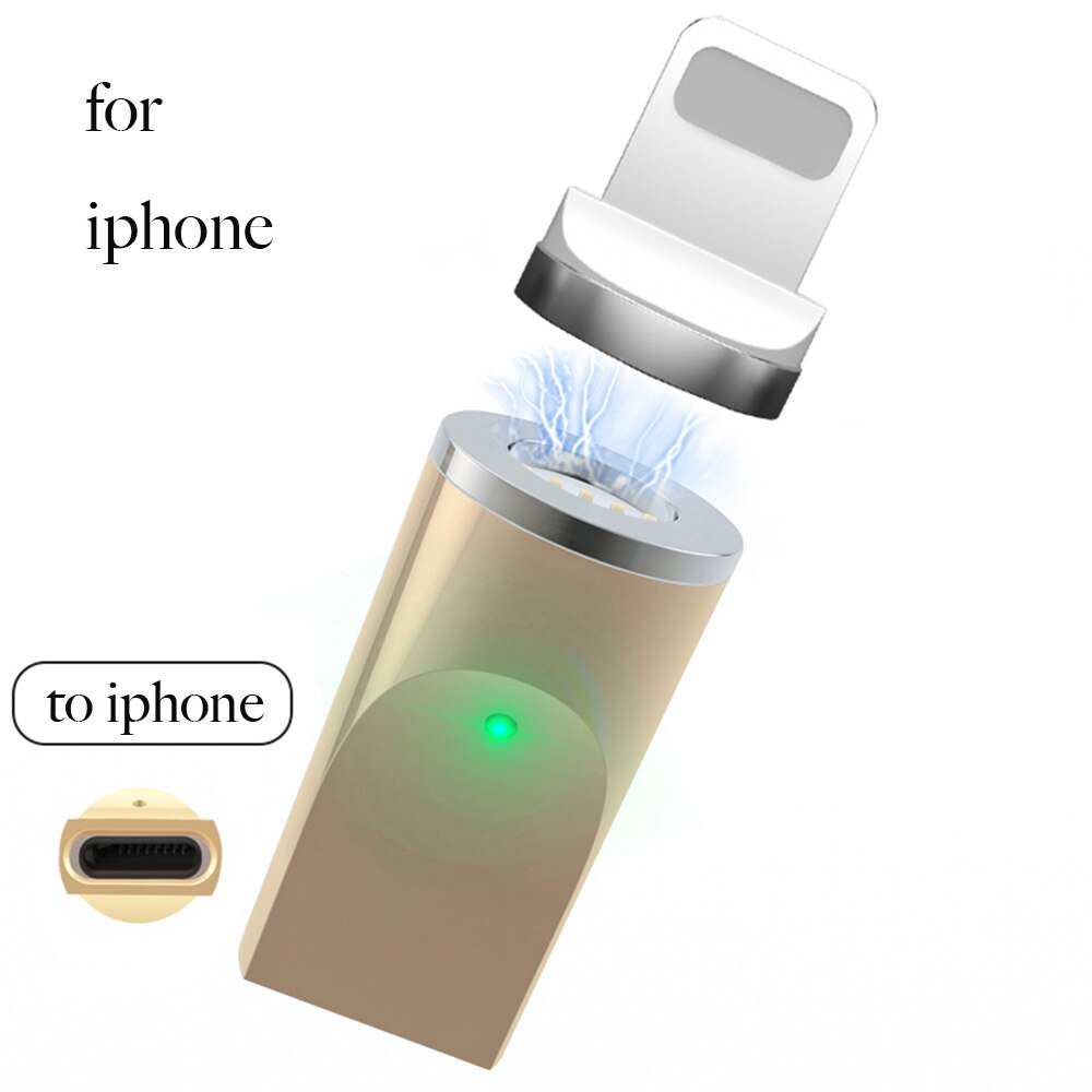 Magnetische Adapter 3A Strom Schnell Ladung Konverter 3 in 1 Adapter IOS Android Typ-C Magnetische Transfer Micro USB stecker: iPhone to iPhone