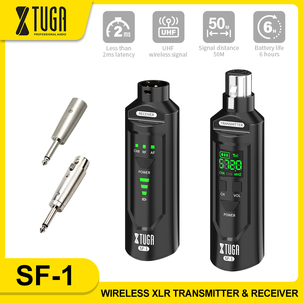 XTUGA SF-1 UHF Microphone Wireless Converter XLR Adapter Rechargeable Battery For Dynamic/Capacitive Microphones