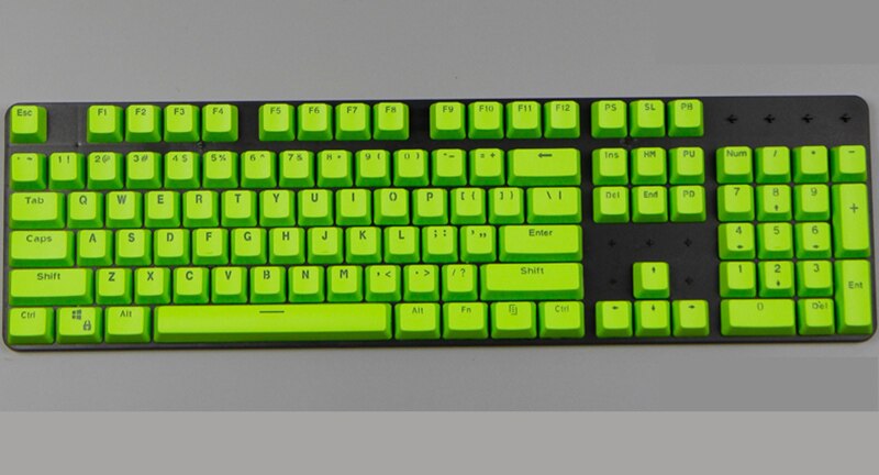 Russian/ PBT English Languag Keycaps Variety Of Color Choices For Cherry MX Mechanical Keyboard Key Cap Switches 104 Keys: green PBT