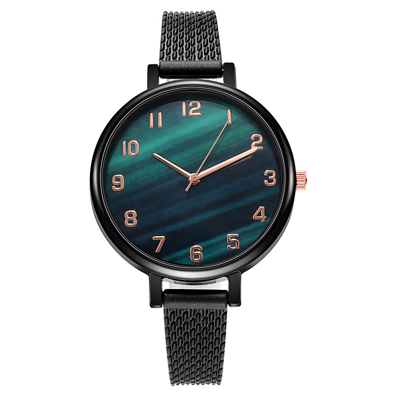 SHSHD-reloj de cuarzo noctilucente para mujer, pulsera de malla de acero inoxidable de 39mm, color oro rosa, resistente al agua,