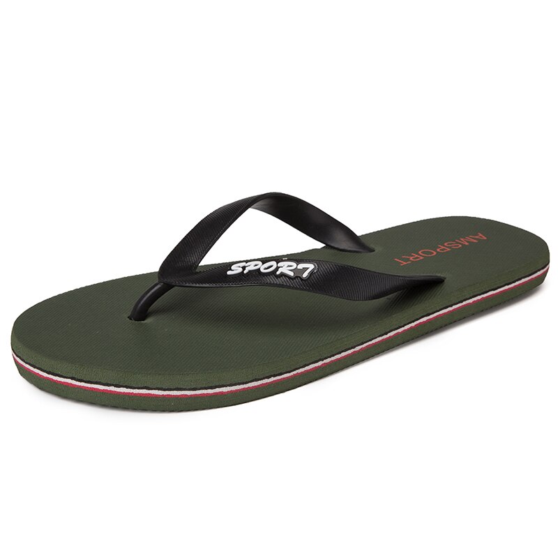 Jiemiao strandsandalen, flache sohle, wasserdichte, rutschfeste sandalen, kippen-Flops für herren: Grün / 43