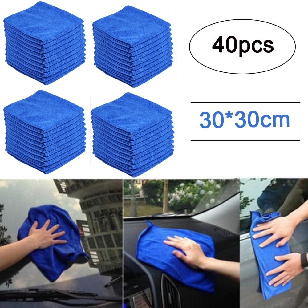 40pc Blue Car Cleaning Detailing Mirofiber Soft Polish Cloths Towel Toalla Coche Pano Microfibra Automotivo
