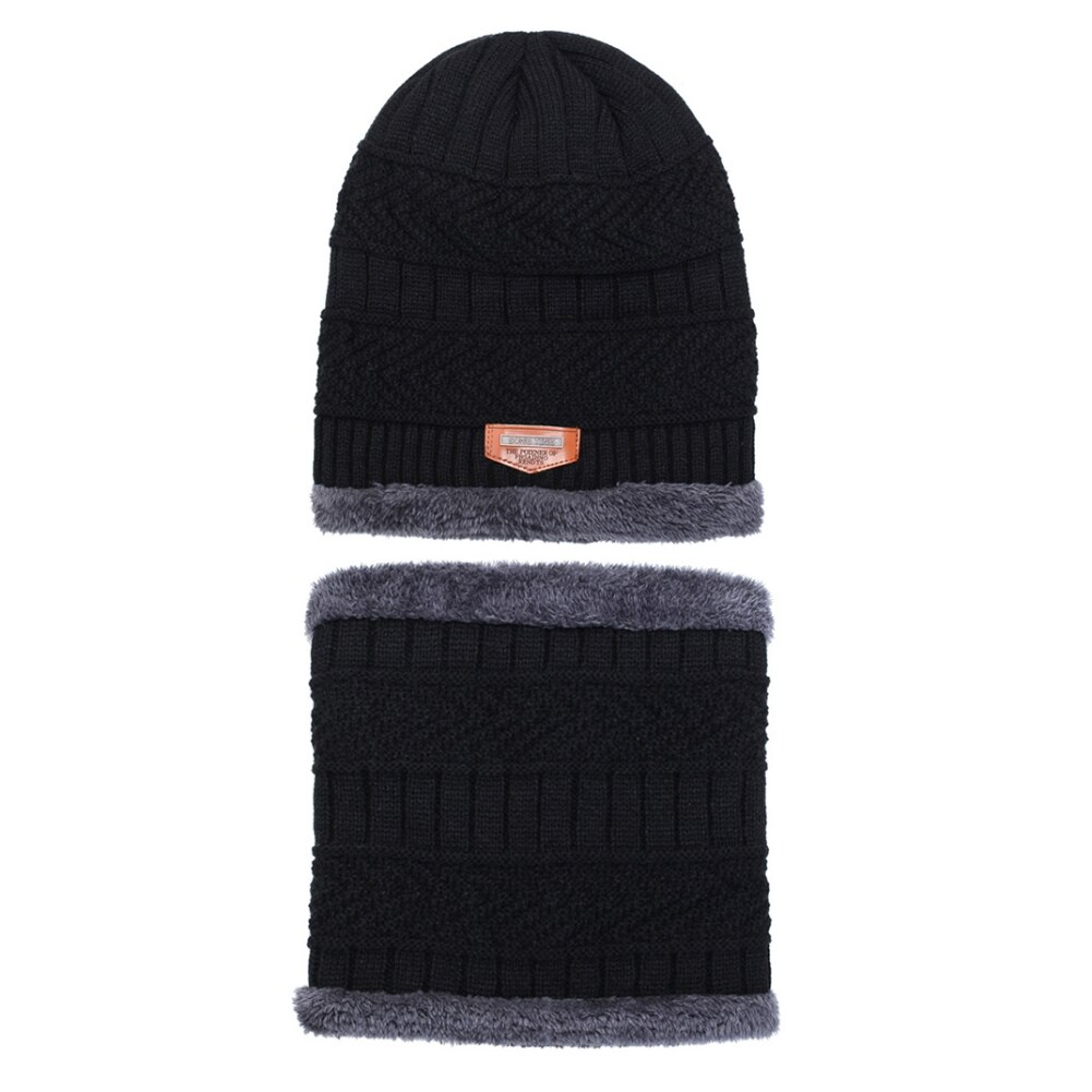 Conjunto de gorro y bufanda de esquí para hombre y mujer, gorros térmicos de punto, gorros de invierno