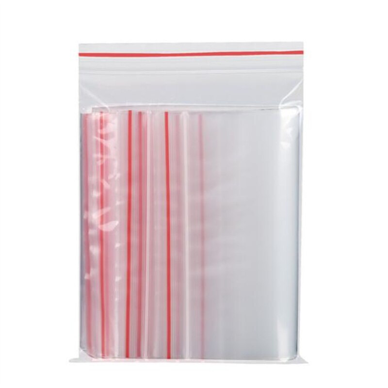100pcs/pack Resealable Plastic Zip Lock Bags Clear Poly Zip lock Bag Food Storage Reclosable Vacuum Fresh Organize Bag