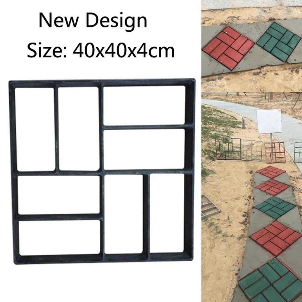 Zwart Plastic Maken Diy Bestrating Mal Huis Tuin Floor Road Beton Stepping Oprit Steen Path Mold Patio Maker Tuinieren: D
