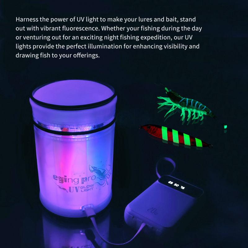 ILURE UV Aansteker Visaas Accumulator Jig Zacht Aas LED Flash Glow In Dark Operated Inktvis Licht Zeevissen Accessoires