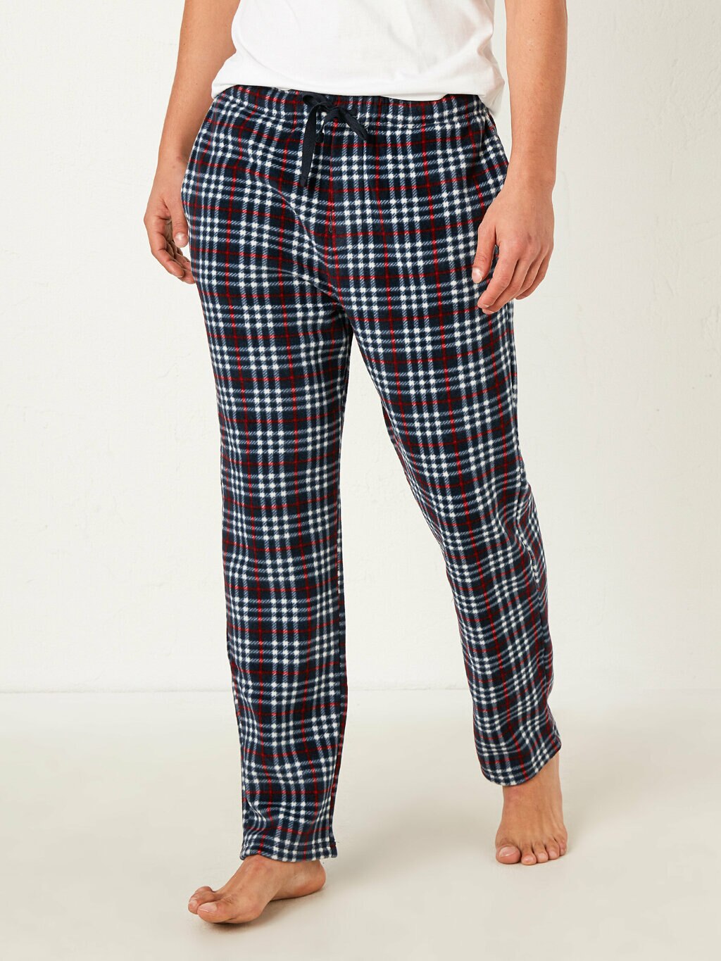 Pyjama Bodem Voor Mannen Geometrische Elastische Zachte Alle Seizoen Broek Thuis Pak Мужская Одежда Для Сна Katoen S M L Xl Pyjama: Rood / S