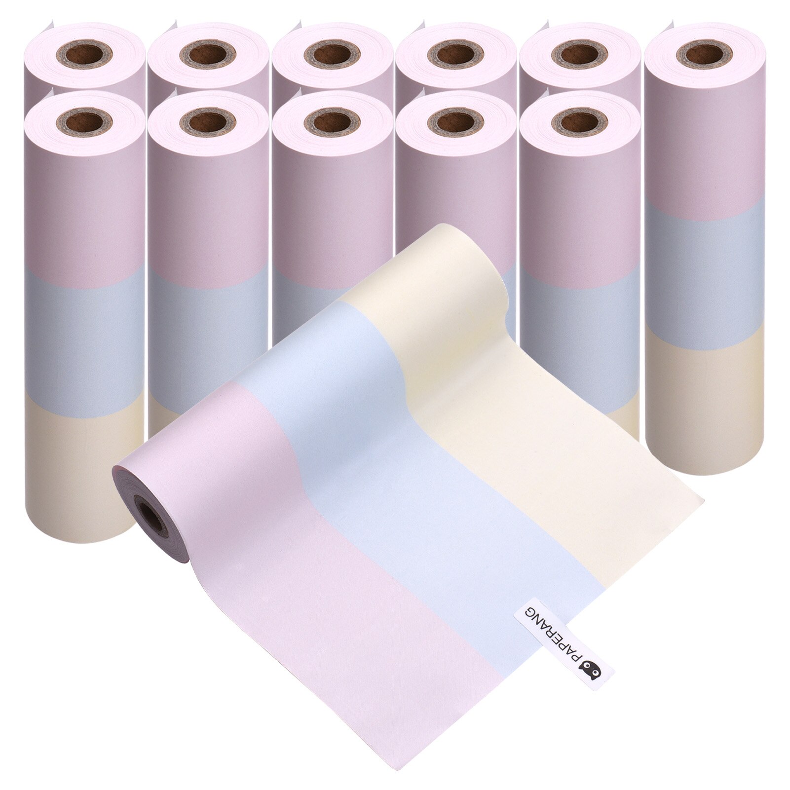 Rouleau de papier thermique arc-en-ciel, sans BPA, pour imprimante de poche PAPERANG C1, 3/6/12/18/21, 112x30mm, dure 2 ans: 12PCS Rainbow